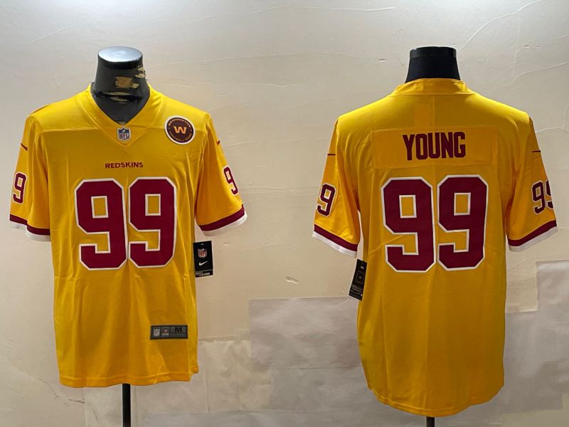Men Washington Redskins #99 Young Yellow Second generation 2024 Nike Limited NFL Jersey style 2->los angeles clippers->NBA Jersey